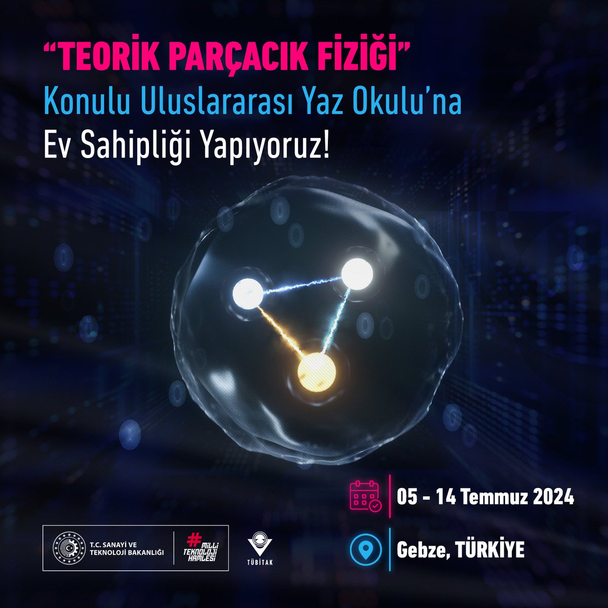 ⚛️ 'Teorik Parçacık Fiziği' konulu uluslararası Yaz Okulu'na ev sahipliği yapıyoruz! 🌟 TÜBİTAK Temel Bilimler Araştırma Enstitüsü, Türkiye'nin bilimsel rekabet gücüne katkı sağlamak amacıyla çeşitli bilim dallarında geniş bir yelpazede nitelikli bilgi üretmeye ve uluslararası