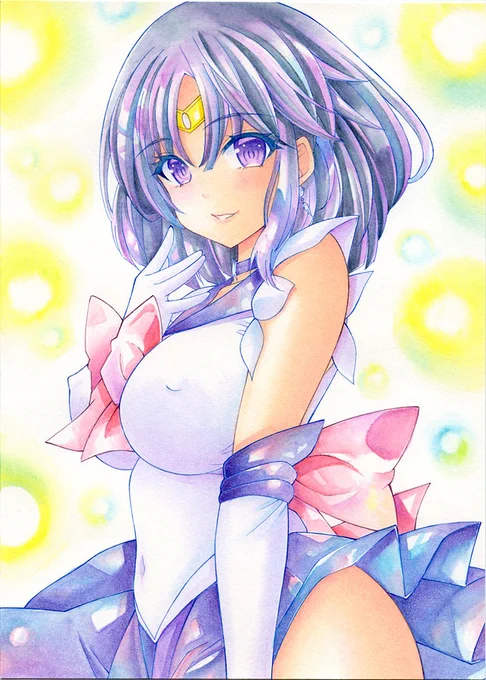 セーラーサターン土萠ほたるちゃん#イラスト #アナログ #水彩 
