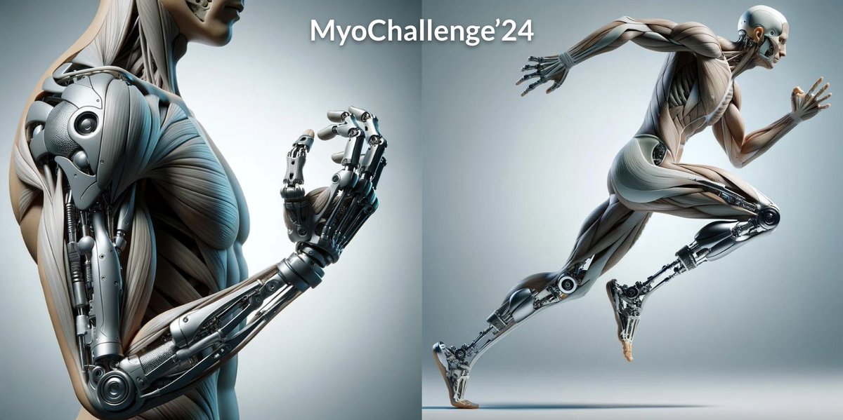 🎉Are you ready for #MyoChallenge '24? In partnership with @NeurIPSConf, we will push the boundaries of bionic motor controls between human and machines. Stay tuned for the upcoming MyoChallenge '24! 🔗sites.google.com/view/myosuite/…