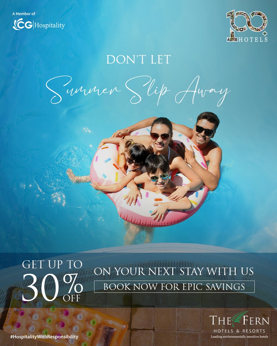 Book now for epic savings and experience the fun like never before.

To know more about our packages, call 0124 - 458 0651 or visit fernhotels.com/summer-offer/

#FernHotelsandResorts #FernHotels #VisitNow #BookNow #TravelOffers #HotelBookingOffers #OffersAndDiscounts #TravelBookings