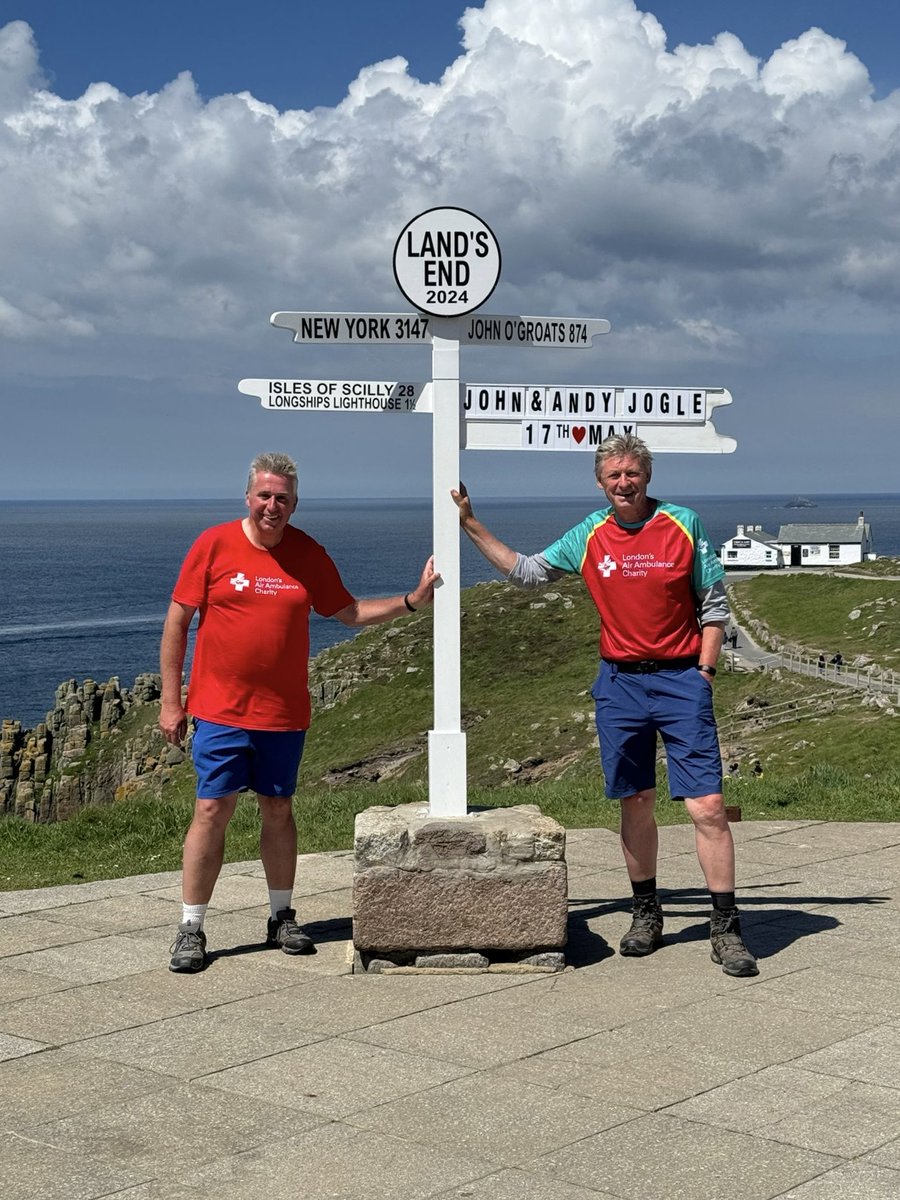 Five years ago, John was warned by clinicians that he may never be able to fully walk again. However, this year, he walked from John O’Groats to Land’s End, a distance of over 1,200 miles and has raised over £58,000 for us! londonsairambulance.org.uk/news-and-stori…