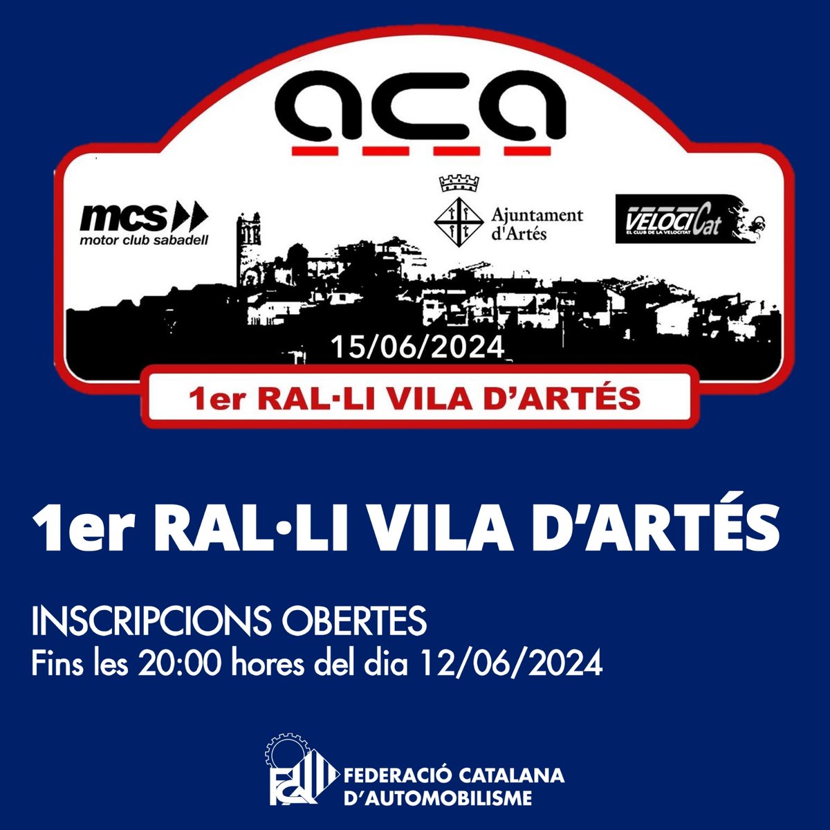 FCAutomobilisme's tweet image. 🏷️ RAL·LI
🎯 CAMPIONAT DE CATALUNYA DE RAL·LIS DE TERRA
🏁 1er Ral·li vila d'Artés
‼️ Inscripcions obertes
ℹ️ acautomobil.cat

#FCAutomobilisme #motorsport  #inscripcions #obertes  #campionat #catalunya #rallis #rallisprint #regularitat #terra #artes