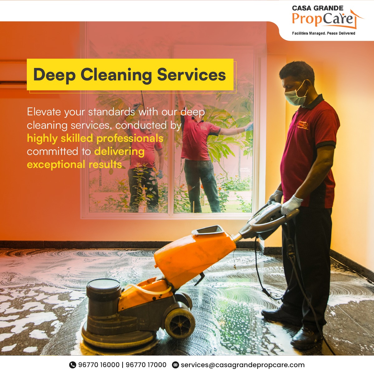 CGPropCare's tweet image. Transform your space with our expert deep-cleaning services. Our professionals are dedicated to delivering outstanding results.

Contact us at 9677016000 or Visit casagrandepropcare.com

#casagrandepropcare #Propcare #DeepCleaningService #WorkplaceSafety #WorkplaceCleanliness