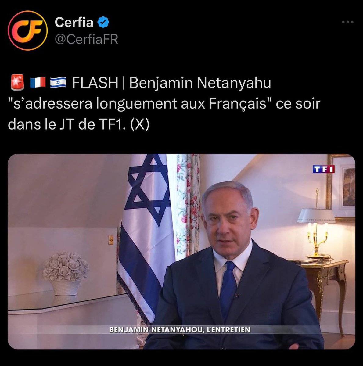 En France : 

🇵🇸 On sanctionne un député pour avoir brandi le drapeau d’un peuple qui se fait massacrer.

🇮🇱 On invite sur un plateau télé celui qui bombarde et qui massacre.

Lugubre et macabre.

Ce soir : #BoycottTF1

Le 9 juin : #JeVoteIlsDégagent