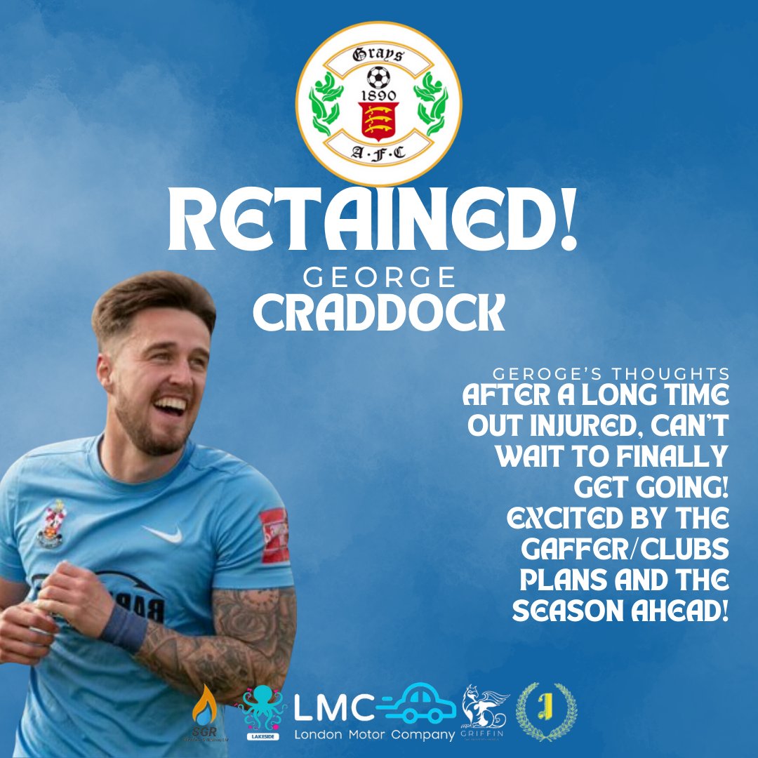 🔒𝗥𝗘𝗧𝗔𝗜𝗡𝗘𝗗 We are delighted to announce that George Craddock (@GJC94) has committed to the club for the 2024/25 Season. 𝙂𝙚𝙤𝙧𝙜𝙚 𝘼𝙙𝙙𝙚𝙙 '𝐴𝑓𝑡𝑒𝑟 𝑎 𝑙𝑜𝑛𝑔 𝑡𝑖𝑚𝑒 𝑜𝑢𝑡 𝑖𝑛𝑗𝑢𝑟𝑒𝑑, 𝑐𝑎𝑛’𝑡 𝑤𝑎𝑖𝑡 𝑡𝑜 𝑓𝑖𝑛𝑎𝑙𝑙𝑦 𝑔𝑒𝑡 𝑔𝑜𝑖𝑛𝑔'