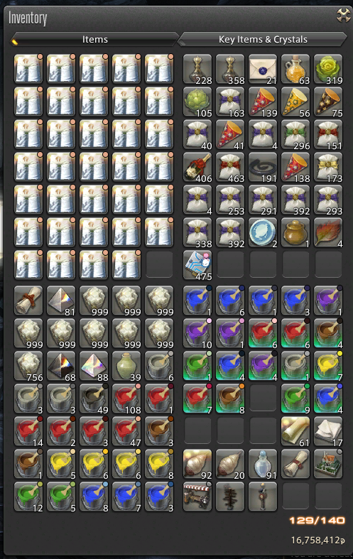Loth_ffxiv's tweet photo. @gestahlpetter behold my inventory https://t.co/AZUBoJauCh