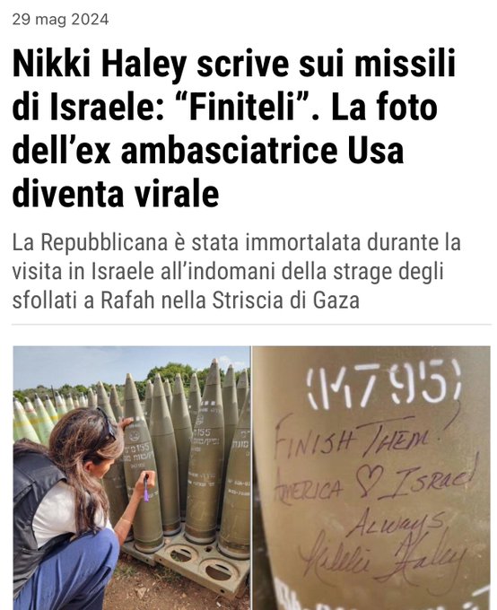 ORRORE!!!  Nikki Haley, ex ambasciatrice americana all&rsquo;Onu e figura di rilievo del partito Repubblicano<a href="/tag/finiteli"class="tags"><span>#finiteli</span></a>