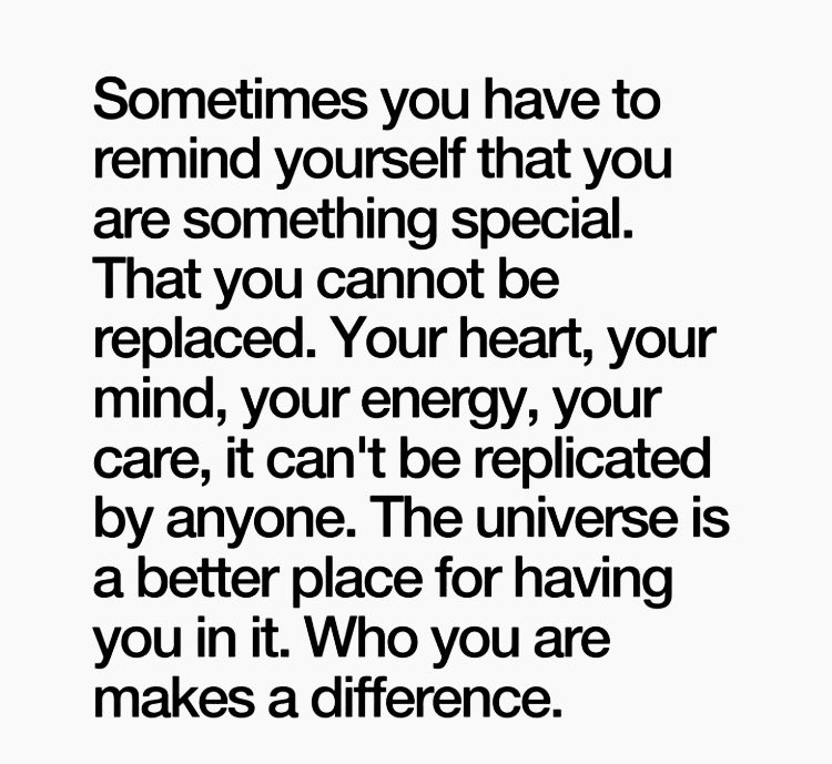 Good morning. ☕️ ☀️ 💯 

You matter. 
You belong. 
You are irreplaceable.