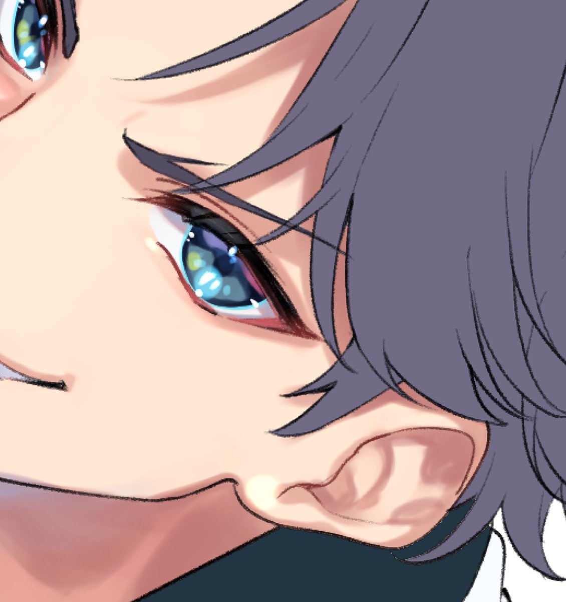 「毎日投稿317日目 おめめ塗り#毎日投稿 #一日一絵 #イラスト #wip #進」|松風ナイトのイラスト