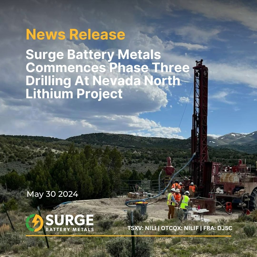 SurgeBattery's tweet photo. 📢NEWS RELEASE: $NILI has commenced their 2024 exploration drill program at our near surface high-grade Nevada North Lithium Project north-northwest of Elko, Nevada

Mr. Greg Reimer, Chief Executive Officer and Director, commented: "Once results are received from Phase Three drilling, they will integrate with the Company’s understanding of the known hashtag#lithium clay horizons that contribute to an already significant deposit." 

Read More: https://t.co/VW4jfmwKxT

#TSXV #OTCQX #NILI #NILIF #FSE #DJ5C #NewsRelease #Lithium