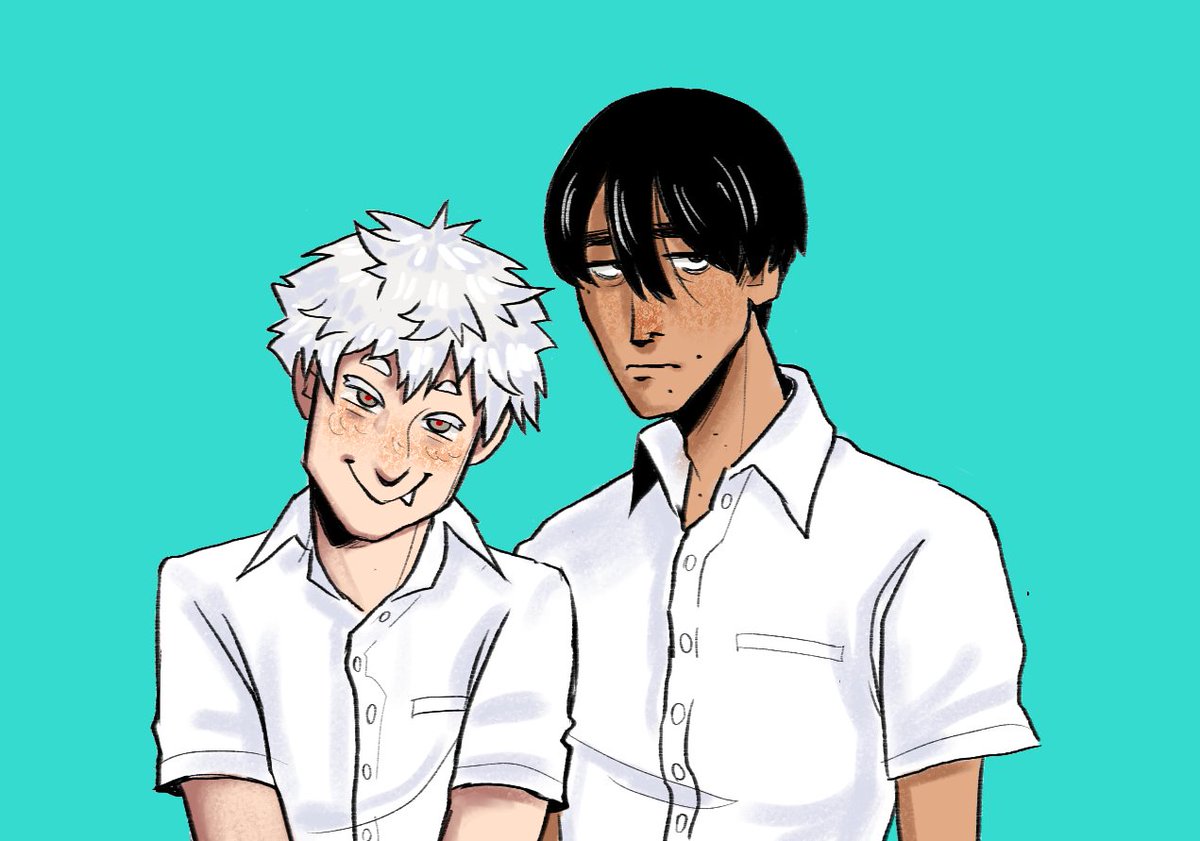 me and da weird mountain being that possessed my boy crush's dead body. #thesummerhikarudied #hgsn #yoshikitsujinaka #hikaruindou