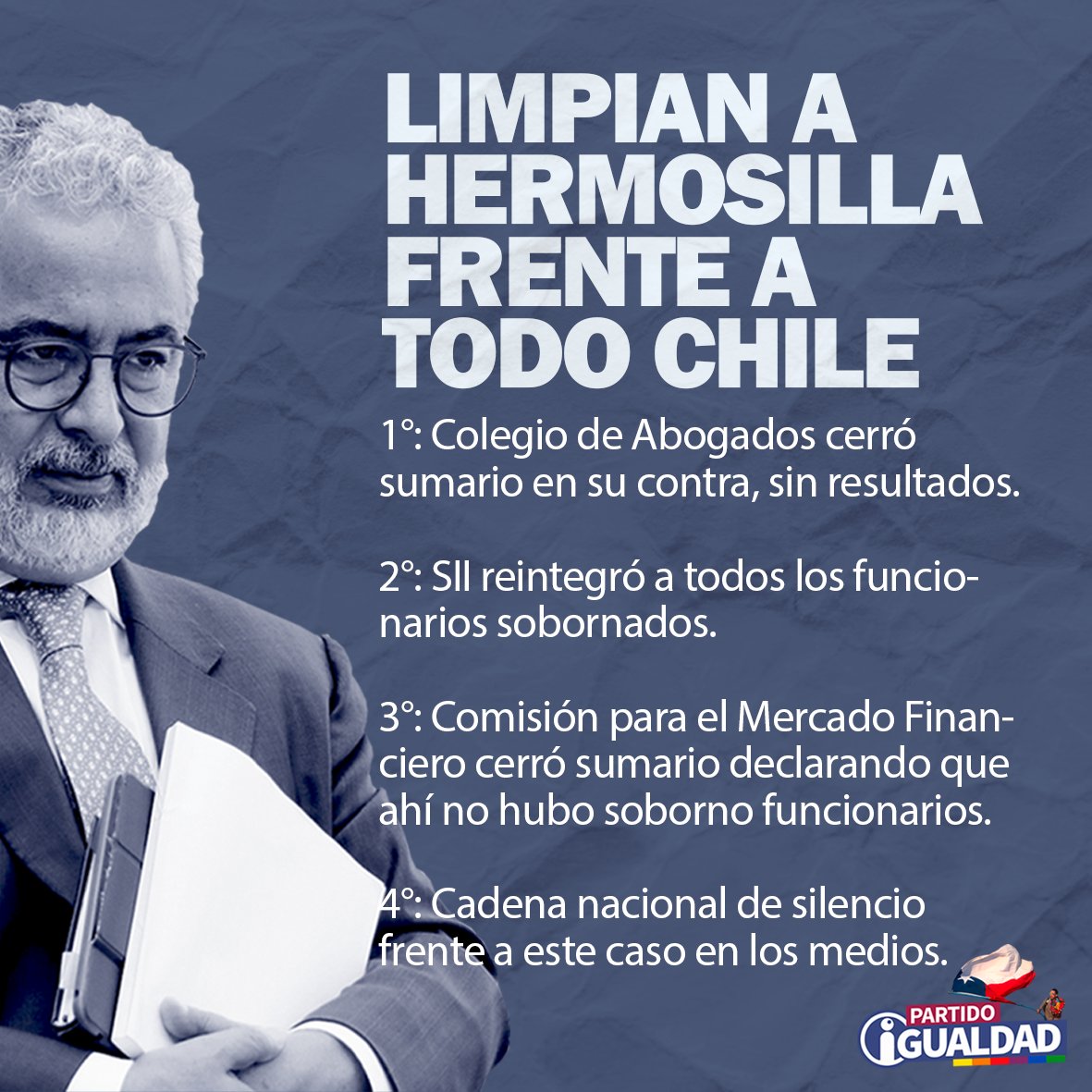 No se sorprenda si un día vemos a Hermosilla en la tele, entrevistado por Neme, respondiendo qué siente después de haber sido acusado tan injustamente.

Los amigos de Hermosilla se han comprado canales, diarios y radios. Neme lo sabe porque trabaja de mascota para ellos.