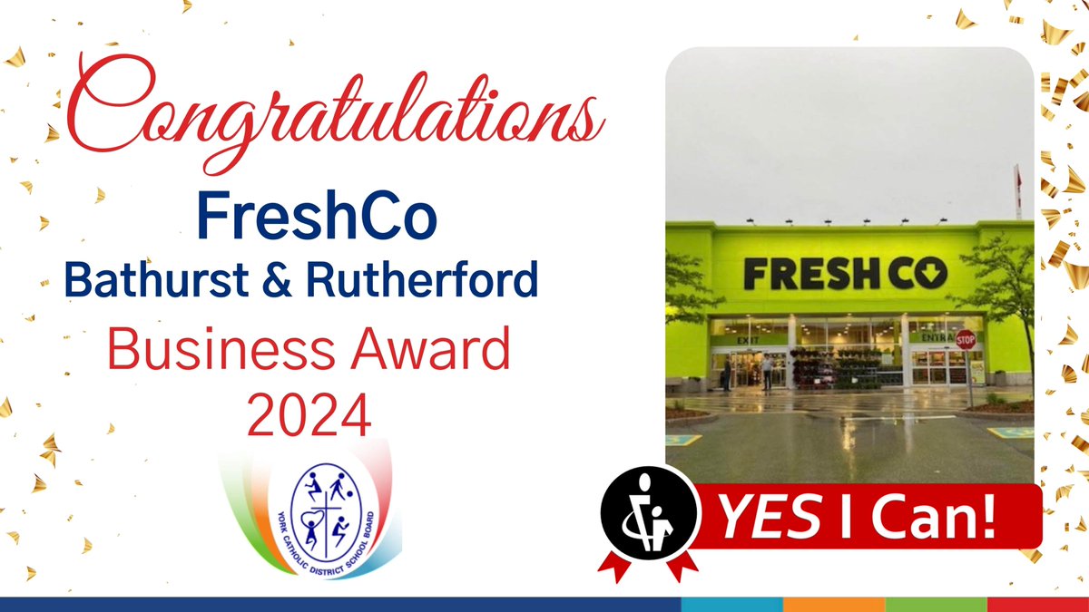 Congratulations to FreshCo Bathurst and Rutherford for winning the 2024 Business Award. Chris and Shaul have continually supported the Pathways to EmployABILITY Program through student placement opportunities. TY for being a supporter of our @ycdsb students