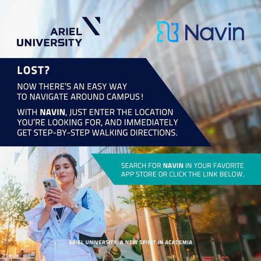 ArielU_intl's tweet photo. 🔍 Lost on campus? Worry no more! The NAVIN app is here to help you navigate effortlessly around Ariel University. Find any department, auditorium, or office with ease.

📲 Get NAVIN Now!

• App Store
• Google Play
• Open in Browser

📎 https://t.co/f2v4lCmjWt https://t.co/9lCzZxzQfE