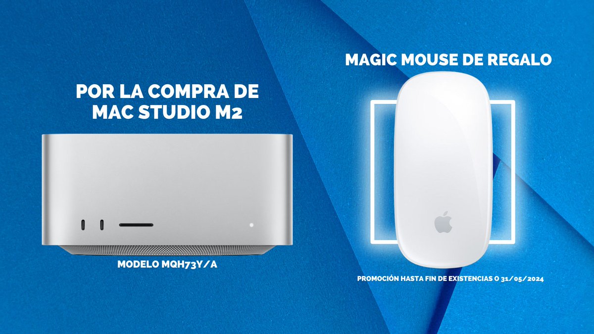 ¡No te pierdas esta oferta! 🎉 Compra un Mac Studio y llévate un Magic  Mouse de Apple GRATIS. 🚀✨ 

Aprovecha con esta combinación perfecta. Disponible por tiempo limitado.  

konokono.es/catalog/produc…

#Apple #MacStudio #MagicMouse #OfertaEspecial