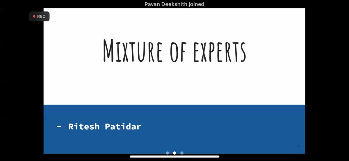 Day 4 of the #LLM #Marathon! 🙌🏻

Ritesh Patidar presented on 'Mixture of Experts' and @shruti_rsingh on the '#Gemma, #LLaMA, and #Mistral' architectures! 💯

@iitgn @cse_iitgn #AI #ML #NLProc