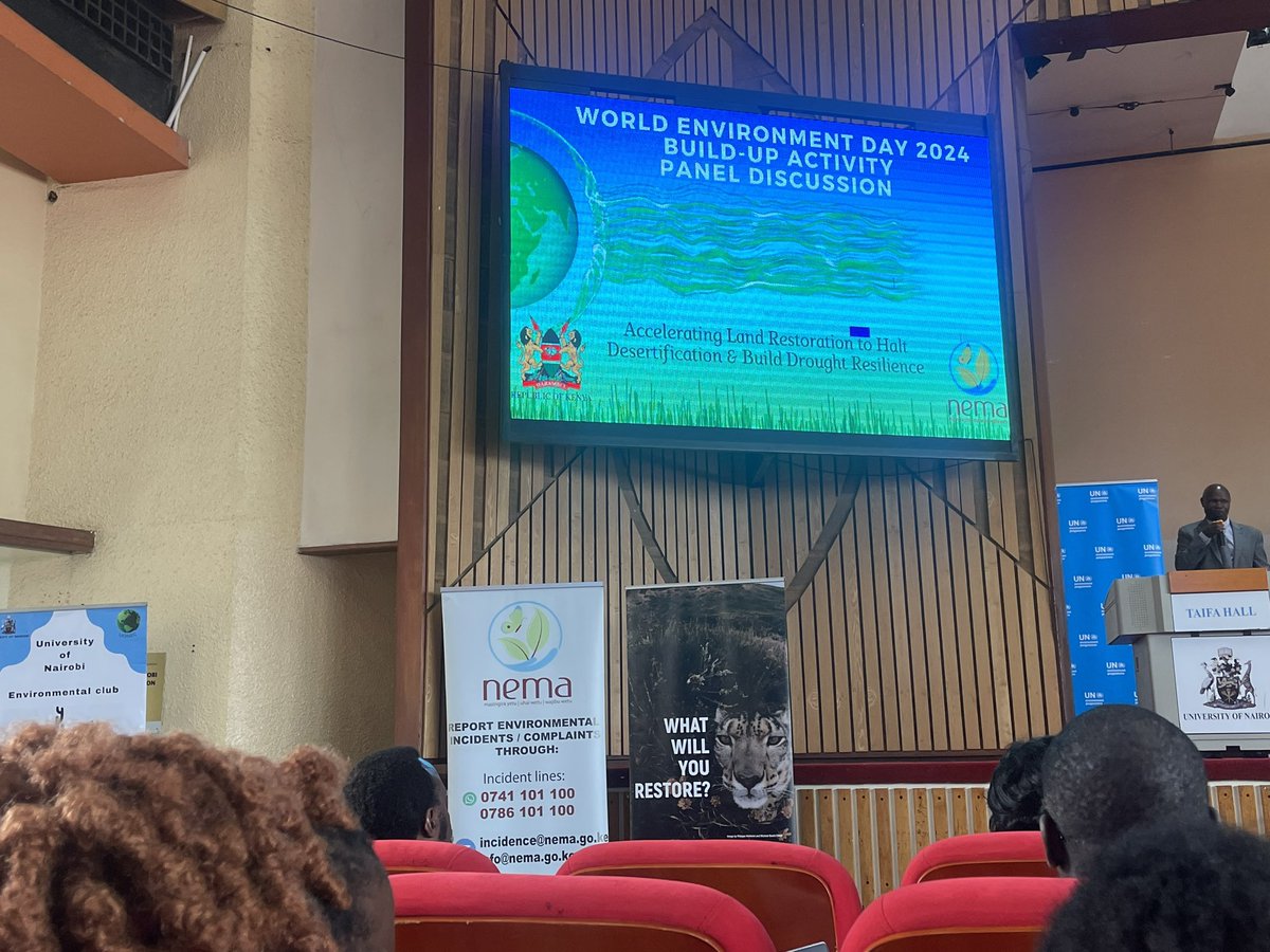 Africa loses 286 billion dollars each year that it fails to do land restoration

World Environment Day Panel Discussion 

A #GreenFuture starts with me and you
@UNEP_Africa @NemaKenya @Environment_Ke  #WED2024 
#ActNow #ClimateAction