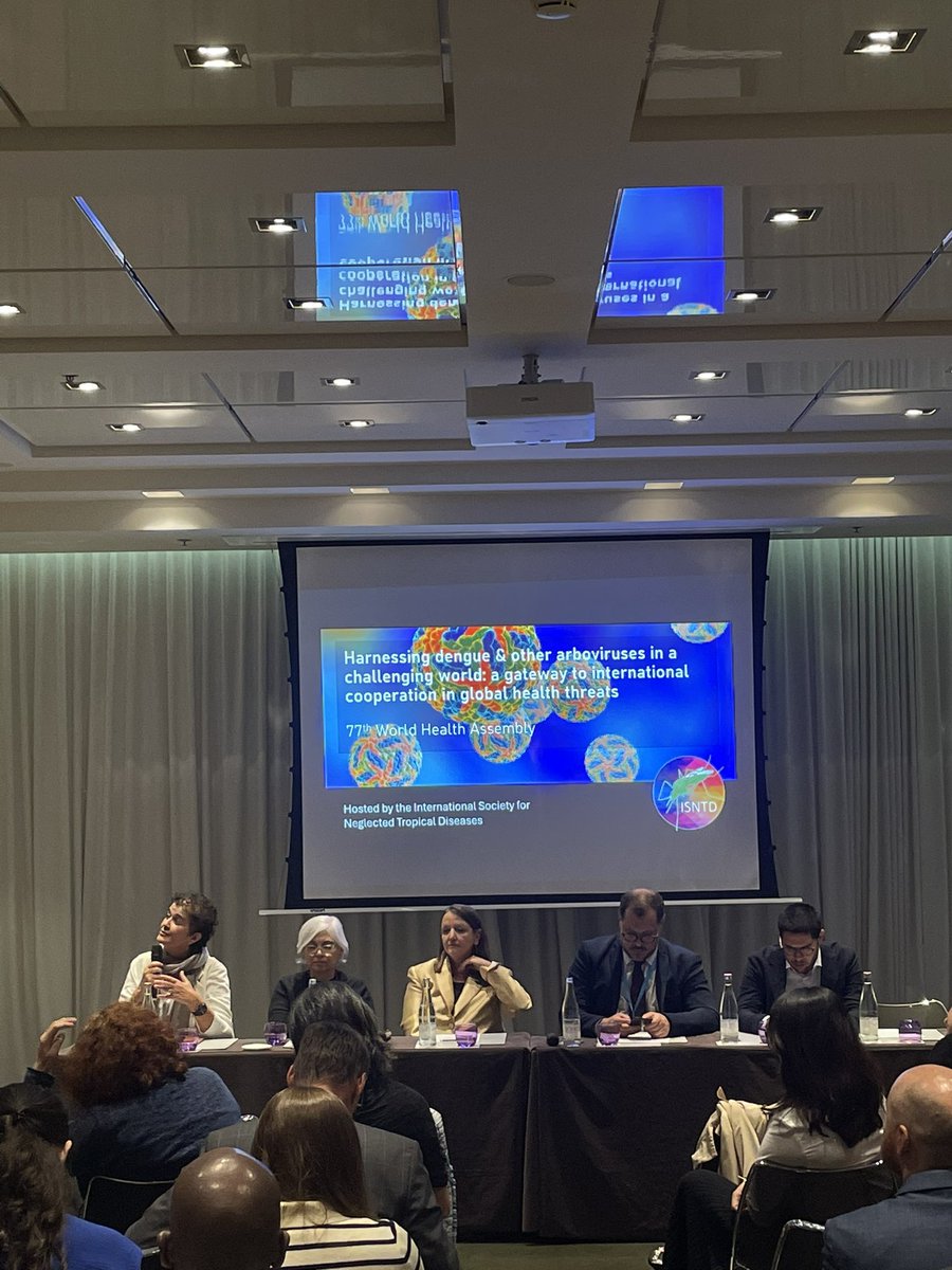 Dr Isabela Ribeiro, Viral Diseases Cluster Director for @DNDi, explored #dengue in Africa describing there to be “a need to for research to fill these knowledge gaps”. #WHA77