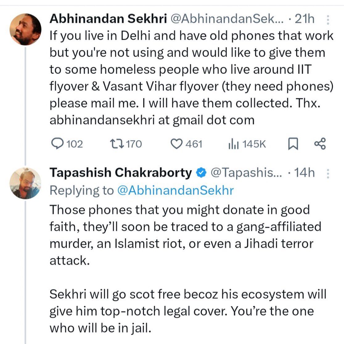 Never give your phone to an unknown!

Likes of @AbhinandanSekhr may misuse it and you’ll rot in jail for a crime you’ve not done.