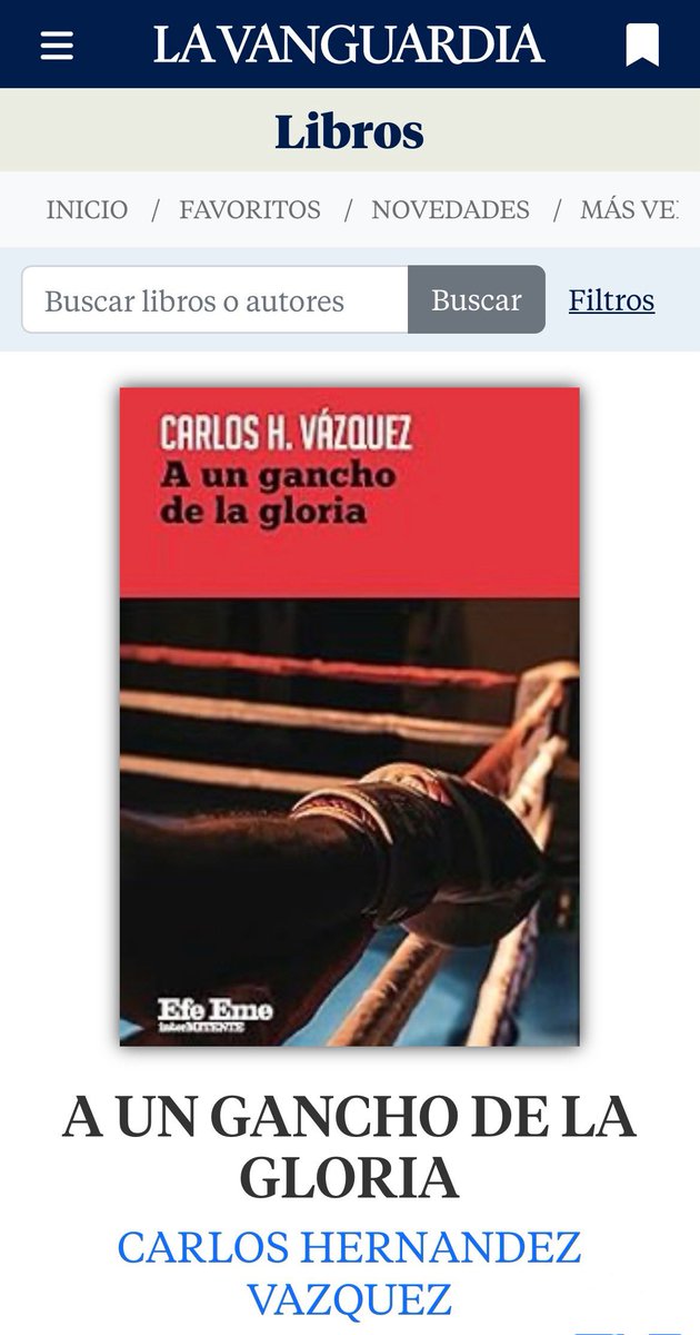 ¡Alegría! ‘A un gancho de la gloria’ entre los libros deportivos de combate del año en @LaVanguardia. lavanguardia.com/libros/genero/…
