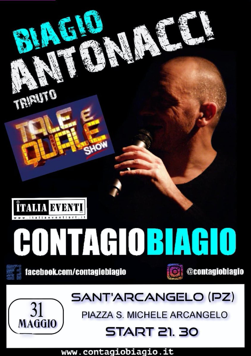 SCALDATE I MOTORI STIAMO ARRIVANDO!!!
DOMANI 31 MAGGIO LIVE A SANT'ARCANGELO (PZ)
VI ASPETTIAMO!!!
#BiagioAntonacci #Contagiobiagio #live #music #tributeband @BiagioAntonacci