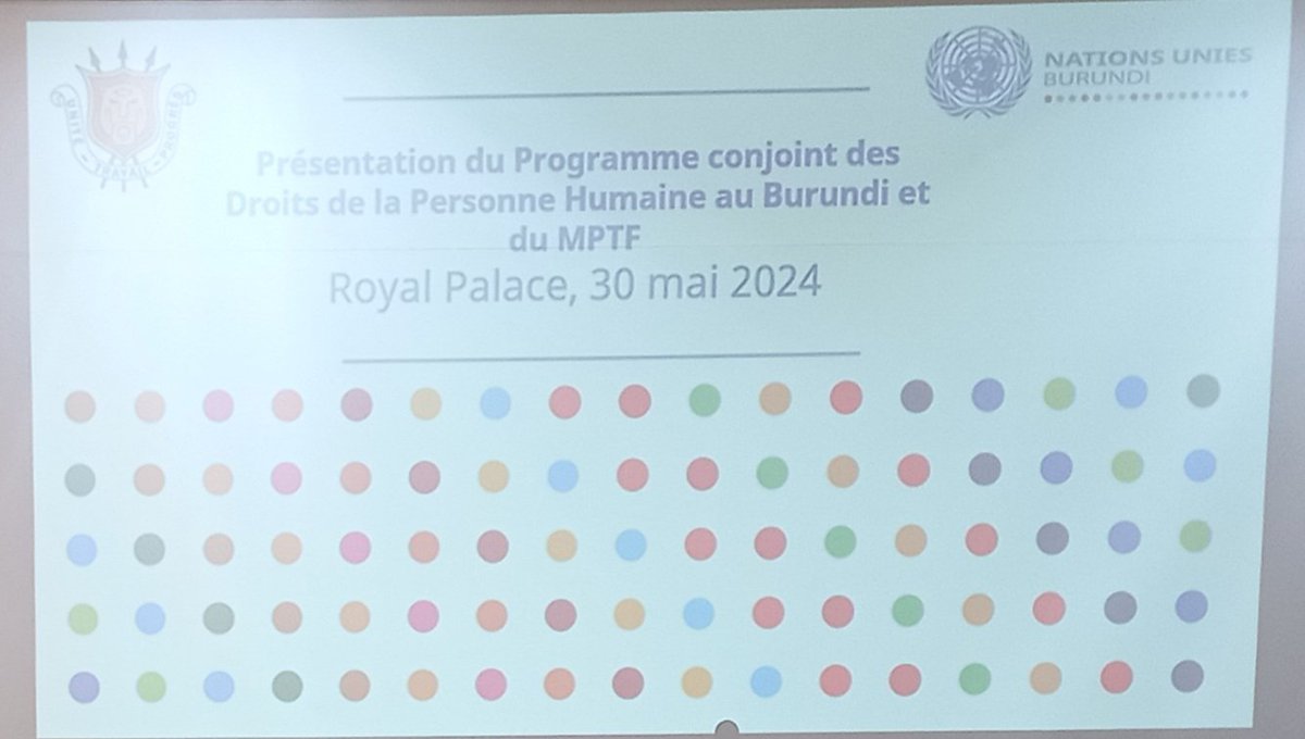 @FranceauBurundi assiste au Lancement solennel du Programme conjoint des #droitshumains au 🇧🇮 par le @GenreMinistere avec le Système des @UN_Burundi, @NLinBurundi et la Coopération 🇨🇭 financé par le Fonds fiduciaire multipartenaires @MPTFOffice