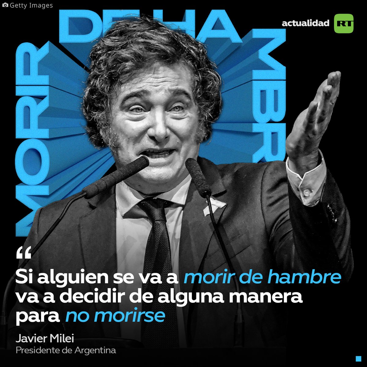 🇦🇷 Milei: 'Si alguien se va a morir de hambre va a decidir de alguna manera para no morirse' ☝️ 'La intervención del Estado termina siendo una intervención asesina, de manera directa o indirecta', expresó Milei en una exposición de la Universidad de Stanford, en California