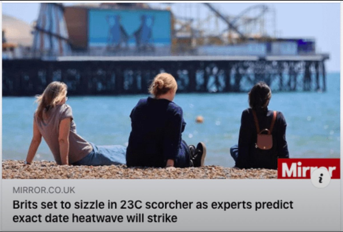 Gees, this day might be tougher for the Brits than anything they endured from the Hun during the Blitz! 

How will they survive a pleasant spring day? I hope the Poms have a massive supply of body bags…#climate #impendingdoom #wank #England #UK