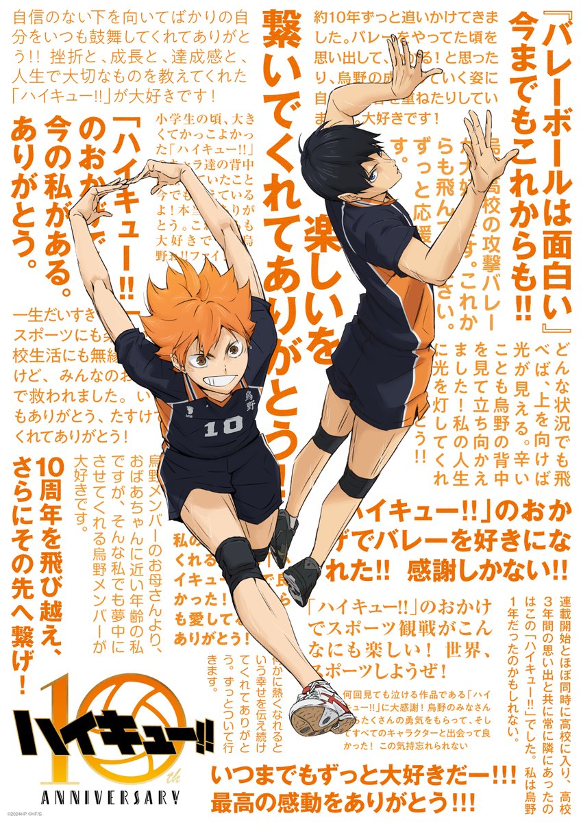 ハイキュー コメント専用 ⋱⠢ 烏野スペシャルビジュアル⠔⋰ 【#ハイキュー!!応援団 寄せ書き