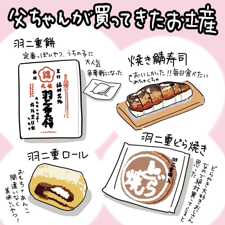 福井のお土産
美味しかったー!

夫が全国出張ある人なので毎回お土産を楽しみにしています 