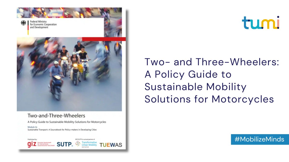 🛵🚲 Explore policy guide on sustainable mobility for two-and-three-wheelers. Discover urban transport roles, regulations, and electrification potential. #UrbanMobility #MobilizeMinds Read more: 👉 bit.ly/4e2jIoU Don't miss our course: 👉 bit.ly/3PXlpd