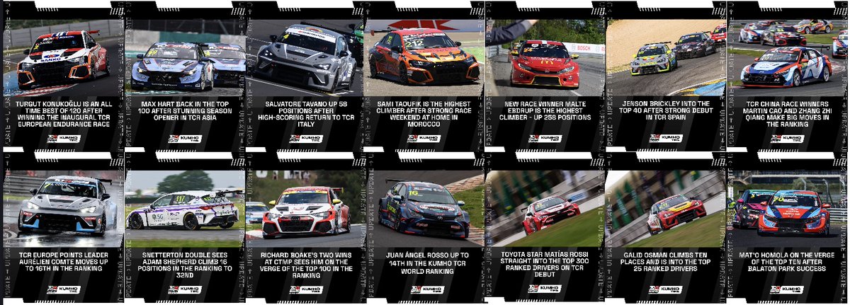 💥TCRWorldRanking🌐

👇 The drivers who obtained the best performances in  May 💪👏👏👏

#TCRSeries tcr-worldranking.com