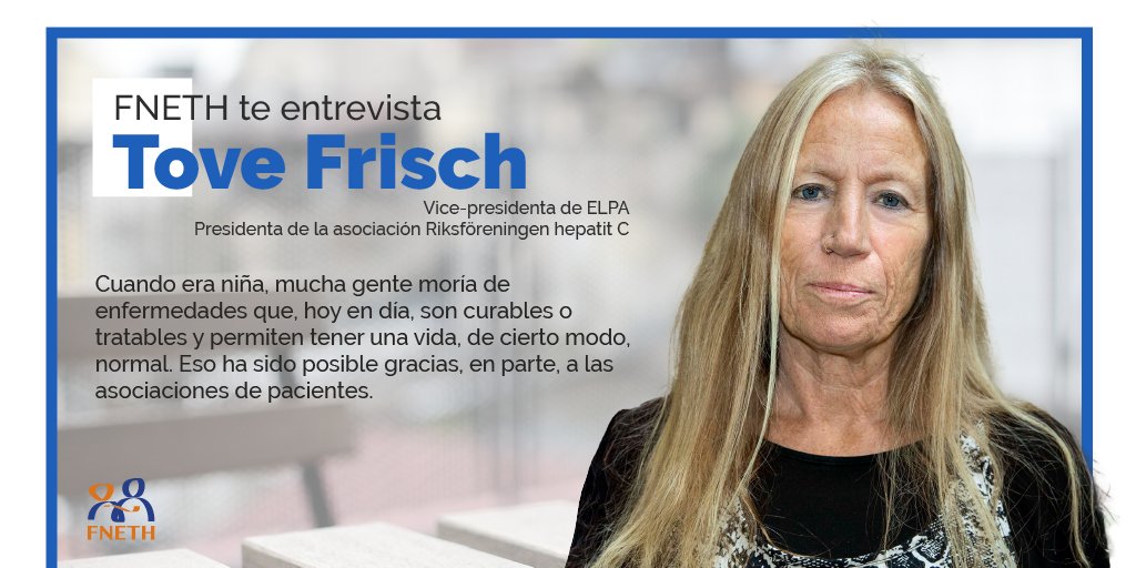 FNETH (@fneth_org) on Twitter photo ¡Tenemos nueva entrevista del mes!
Tenemos el gusto de presentaros a Tove Frisch, vicepresidenta de <a href="/EuropeLiver/">European Liver Patients' Association</a> y presidenta de la asociación de su país, Suecia, entre muchos puestos que podéis ver justo aquí ⤵️
#ELPA #FNETH #LiverDisease
fneth.org/entrevista-tov… ¡Tenemos nueva entrevista del mes!
Tenemos el gusto de presentaros a Tove Frisch, vicepresidenta de <a href="/EuropeLiver/">European Liver Patients' Association</a> y presidenta de la asociación de su país, Suecia, entre muchos puestos que podéis ver justo aquí ⤵️
#ELPA #FNETH #LiverDisease
fneth.org/entrevista-tov…