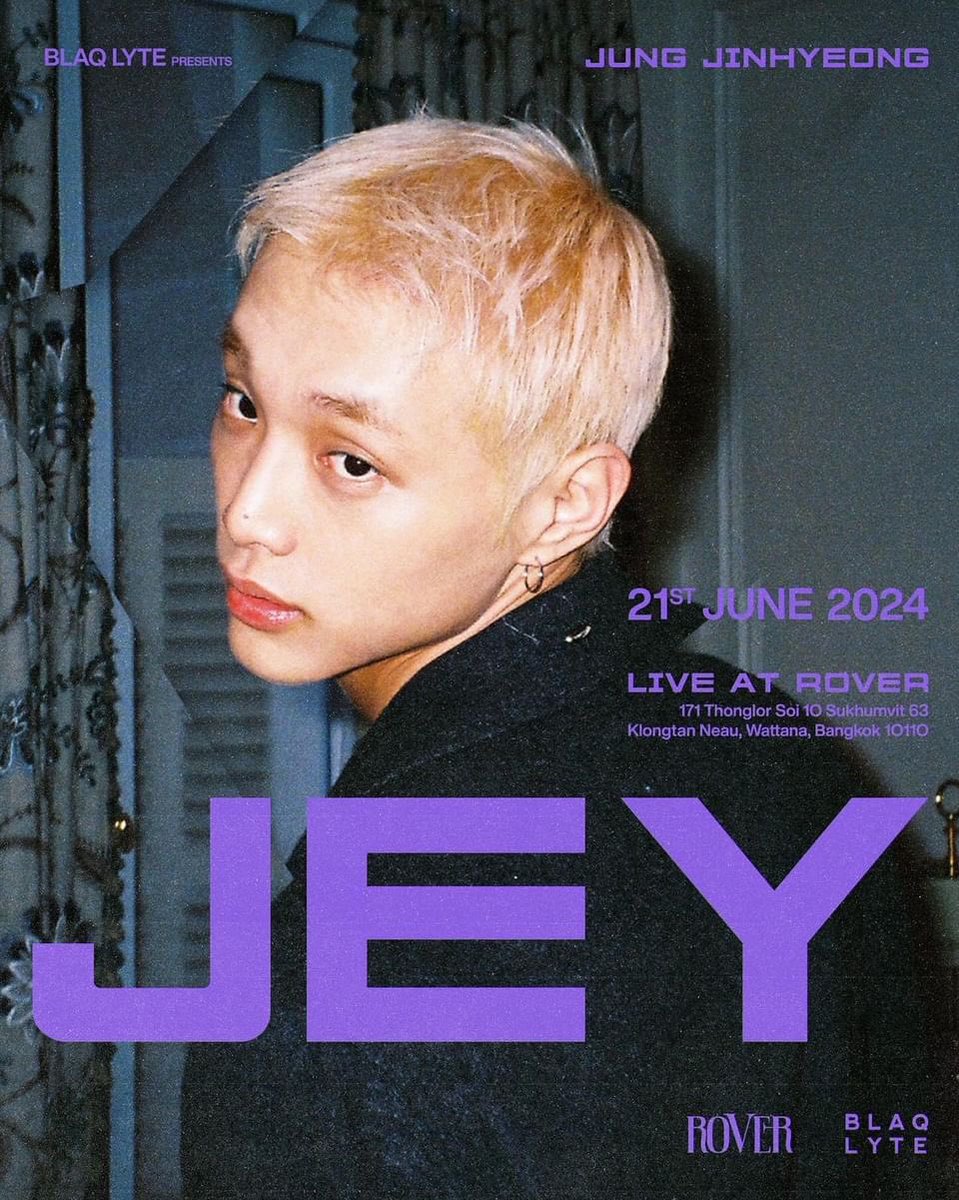 See you in Bankok 🙏🏻🙏🏻

Friday 21 June 2024 …
JEY LIVE AT ROVER 

SPECIAL PERFORMANCE 

💜 Get your tickets now at 
ticketmelon.com/blaqlyte/jeyli…

📍Thonglor 10 / Ekkamai 5, Sukhumvit 63, Khlongtan Neau , Wattana, Bangkok 10110

<a href="/blaqlyte/">Khyber Kinshasa</a> @blaqlyterover
#blaqlyte #blaqlyterover
