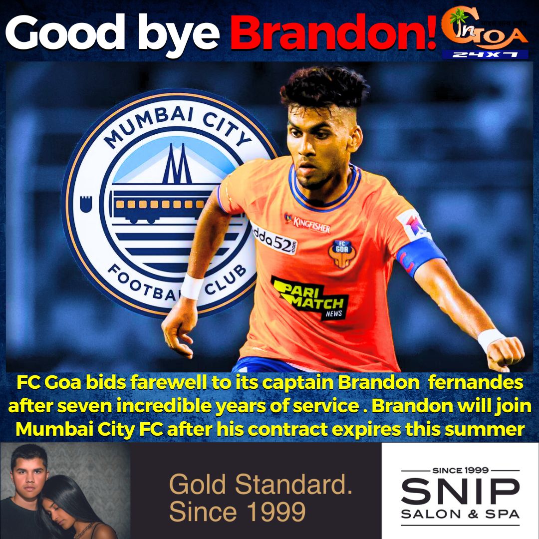 FC Goa bids farewell to its captain Brandon Fernandes after seven incredible years of service . Brandon will join Mumbai City FC after his contract expires this summer #Goa #GoaNews #FCGoa #farewell #BrandonFernandes