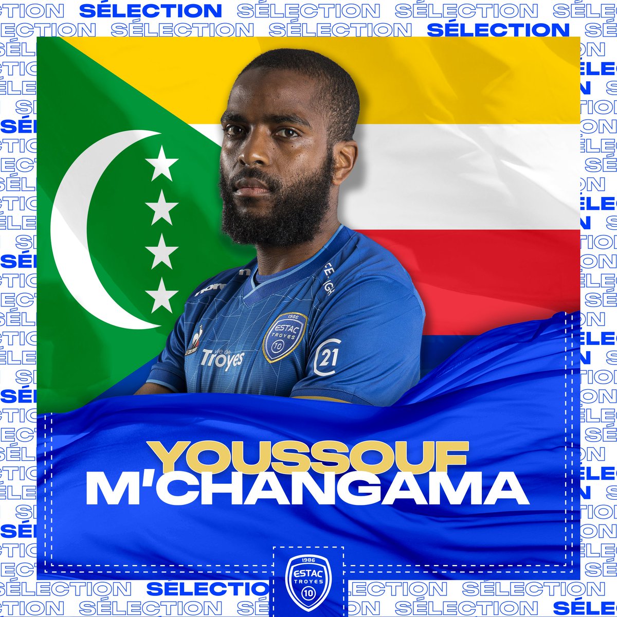 𝗦𝗘́𝗟𝗘𝗖𝗧𝗜𝗢𝗡 🌍 🇰🇲 Youssouf M’Changama appelé avec les Cœlacanthes pour disputer 2️⃣ rencontres dans le cadre des Éliminatoires de la Coupe du Monde 2026. 🔥 #TeamESTAC 🔵⚪️