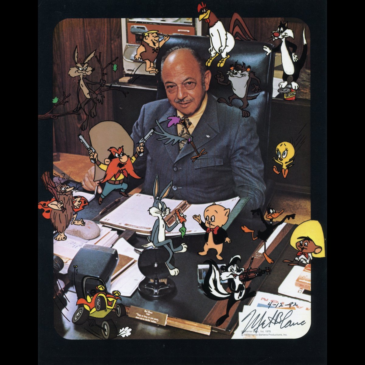 Russ_Graves's tweet photo. Born May 30, 1908 in San Francisco, California - Remembering Mel Blanc, “The Man of 1,000 Voices”, known best as ‘Bugs Bunny’ ⭐️ 🥕* 8 x 10 character photo signed by Mel Blanc is from my collection. 📽#MelBlanc #ManOfAThousandVoices #OldHollywood #AnimatedCartoons #LooneyTunes #MerrieMelodies #BugsBunny