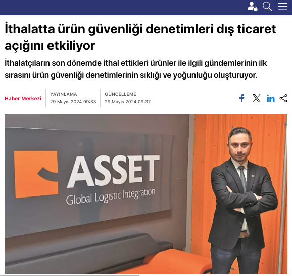AssetGli's tweet photo. Risk ve Yasal Uyum Koordinatörümüz Barış ÇAKIR’ın “İthalatta Ürün Güvenliği Denetimleri Dış Ticaret Açığını Etkiliyor’’ başlıklı röportaj metnine link üzerinden erişim sağlayabilirsiniz.
https://t.co/5My6PPSdgQ

Keyifli okumalar dileriz.
#AssetGlobalLogisticIntegration #AssetGLI https://t.co/SJQjUI5khq