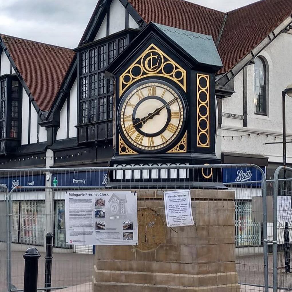 A momentous day for Milngavie as the historic Copland & Lye clock returns, looking brand new after restoration. 

Just in time for the Milngavie Car Show and the start of Milngavie Week 2024!

#MyMilngavie #Milngavie #Community #Clock #ClockRestoration