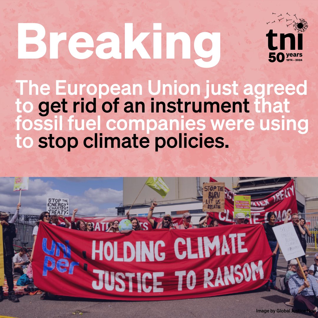 🚨The European Union just gave the final green light on the historical withdrawal from the climate-wrecking Energy Charter Treaty!

This is a huge victory for climate justice campaigners across Europe 🌍