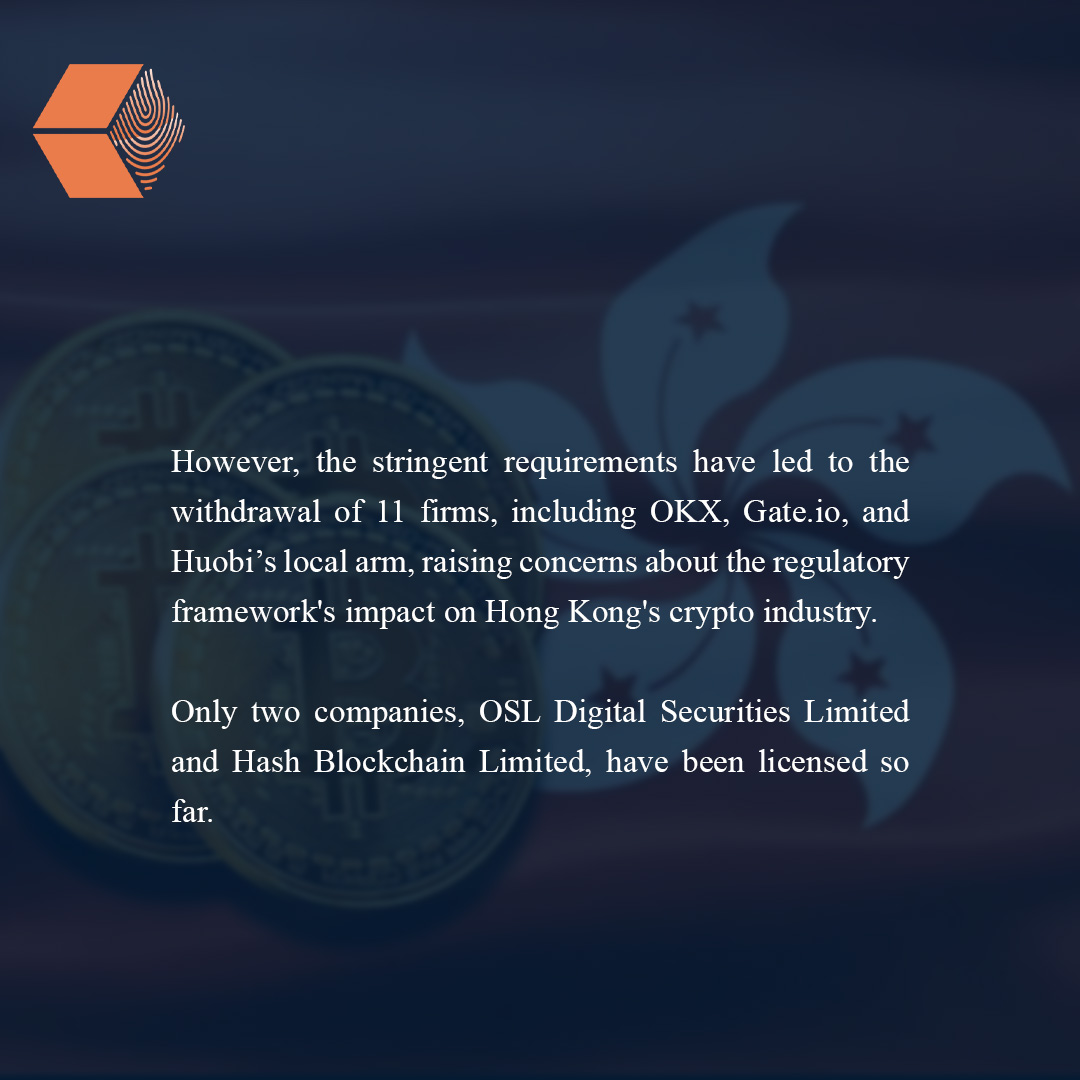 The #HongKong #SFC's new stringent #cryptoregulations have led to inspections and the withdrawal of 11 firms, highlighting significant #industry challenges. Read more 🔗 t.ly/eMC8S #Crypto #UnlockBlockchain #CryptoNews #CryptoCompliance #Blockchain #VirtualAssets