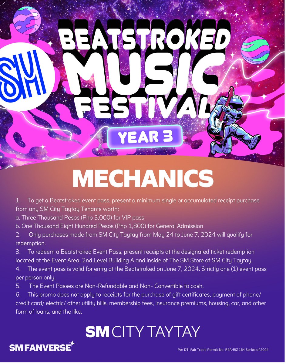 🎟️🔥 BEATSTROKED FEST TIX HAVE DROPPED 🎶🌊 Pull up with the squad at the ultimate summer scene: Beatstroked Summer Music Festival on June 7! Vibe to the sickest beats and make unforgettable memories! Tickets 📍 2nd Level Building A (fronting SM Foodcourt) #EverythingHereAtSM