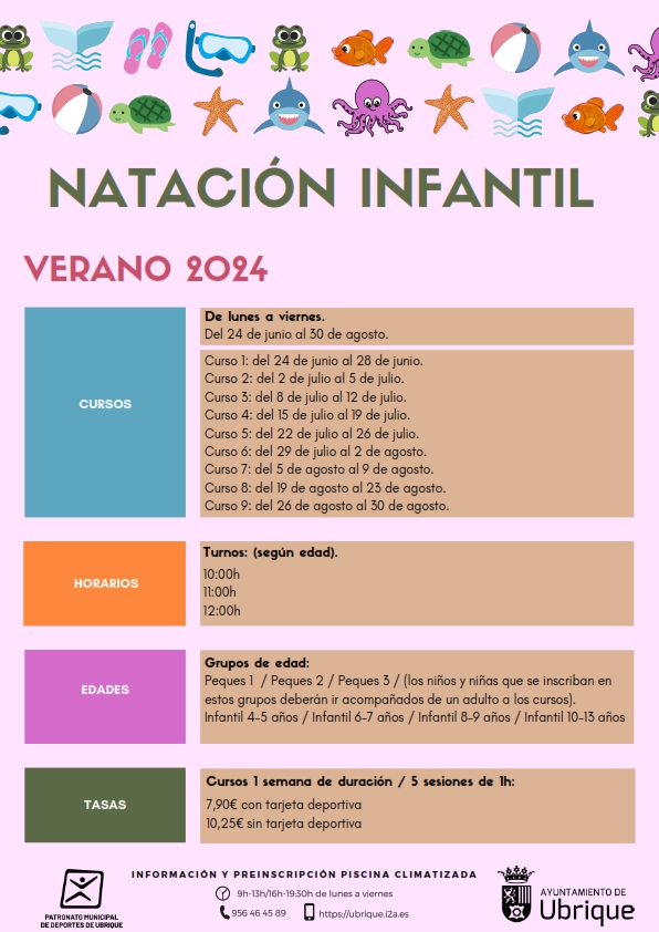 pmdubrique's tweet photo. CURSOS DE NATACIÓN INFANTIL - VERANO 2024  
✅ Número extraído en el sorteo: 448 
✍️Inscripciones en la Piscina Climatizada de Ubrique  
Puede consultar su cita en el siguiente enlace https://t.co/Stcv4mQFE2 https://t.co/qK5MkfgVhs