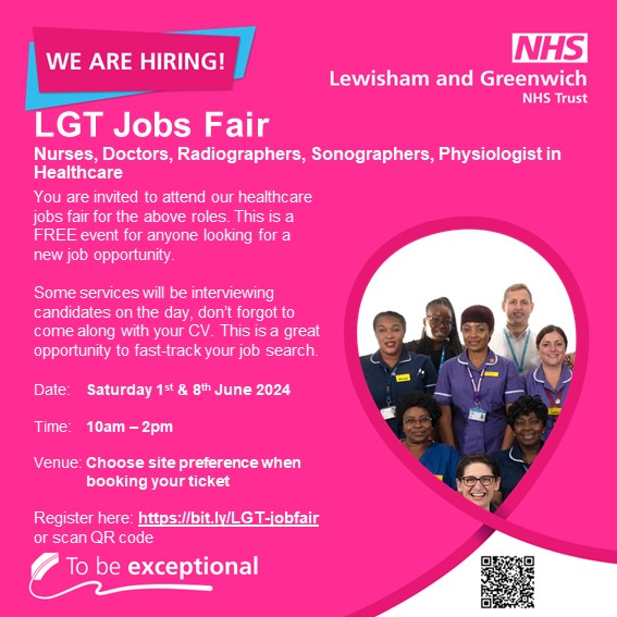 Recruitment_LGT (@lgt_recruitment) on Twitter photo The 2 day countdown is on! We are also recruiting Paediatric AHP's! Don't miss our biggest jobs fair yet! Register here 👉ticketsource.co.uk/lewisham-and-g…… #NHS #jobsfair #recruiting <a href="/LG_NHS/">Lewisham and Greenwich NHS Trust</a> The 2 day countdown is on! We are also recruiting Paediatric AHP's! Don't miss our biggest jobs fair yet! Register here 👉ticketsource.co.uk/lewisham-and-g…… #NHS #jobsfair #recruiting <a href="/LG_NHS/">Lewisham and Greenwich NHS Trust</a>