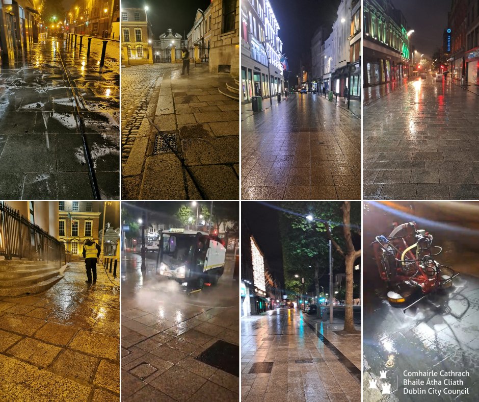 Our #wastemanagement #nightshift team continue to maintain the highest standards of cleaning around the city streets. Talbot Street, Barnardo Square, Castle Street, Capel Street, Grafton Street, O'Connell Street, Henry Street & Mary Street were all deep cleaned to a Grade A