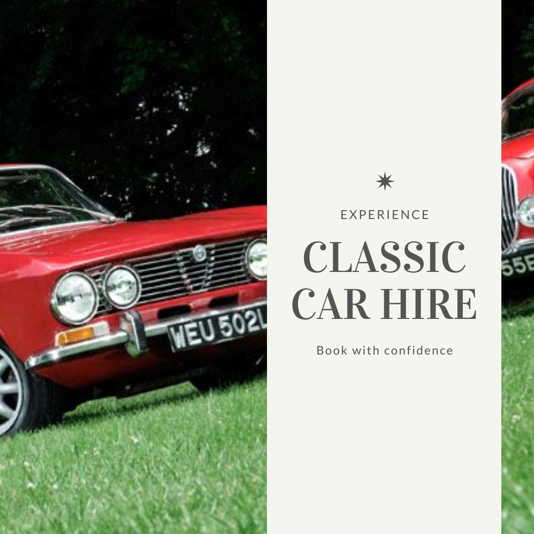 Our Affiliates are #simplythebest classic car hire companies!  All our Affiliates abide by robust quality &amp; safety standards, plus we have well over 70 stunning classic cars to choose from.
Book with confidence &amp; buy from quality assured leading classiccarhire.co.uk companies