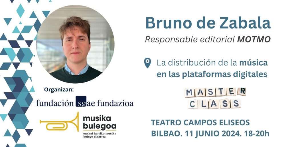 🌀 #SaveTheDate El 11 de junio tienes una cita con @BrunodeZabala en el @teatrocampos que impartirá una Masterclass sobre 𝗱𝗶𝘀𝘁𝗿𝗶𝗯𝘂𝗰𝗶𝗼́𝗻 𝗱𝗶𝗴𝗶𝘁𝗮𝗹 𝗱𝗲 𝗹𝗮 𝗺𝘂́𝘀𝗶𝗰𝗮. Matrícula gratuita y aforo limitado. n9.cl/qxfg9