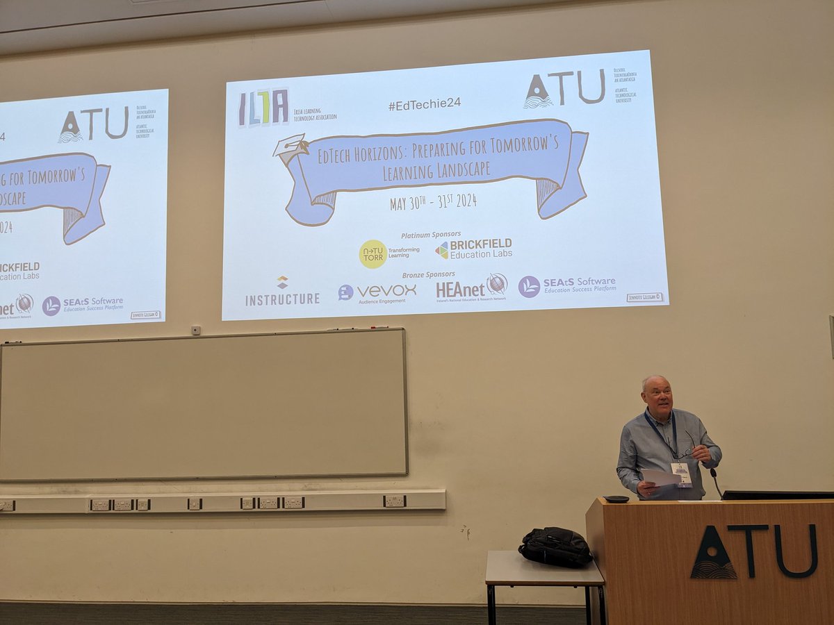 President of @ILTAtweets, @gavinclinch gets #edtechie24 underway in @atusligo_ie 

#NTUTORR is delighted to participate as platinum sponsor of this event - come say hello at our sponsor stand 👋

#TransformingLearning
#NextGenerationEU