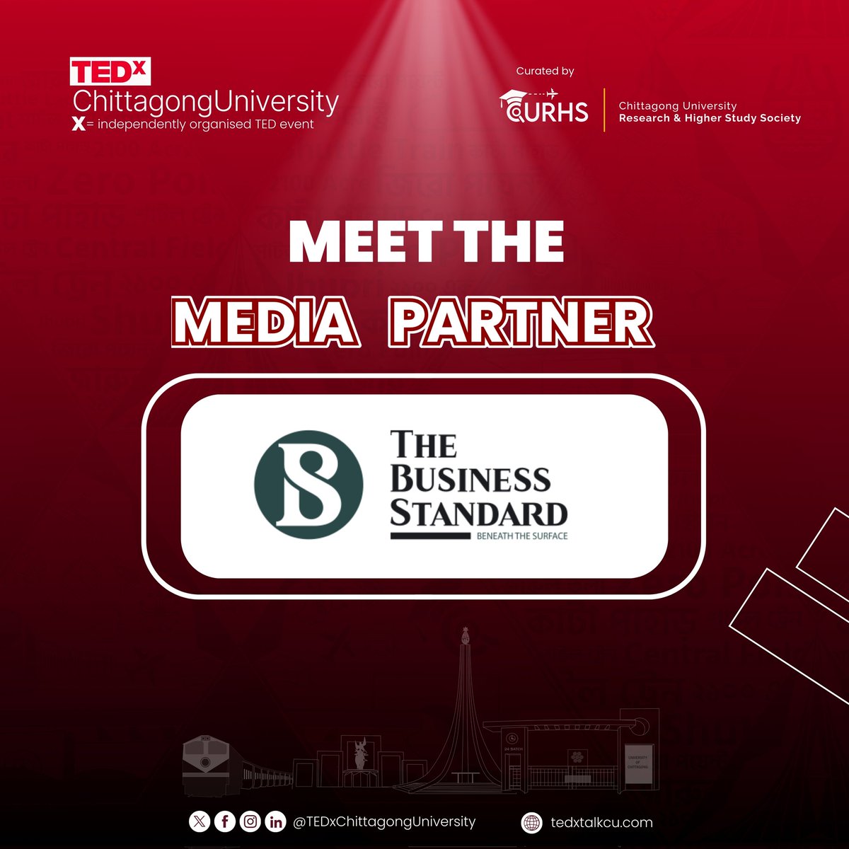TEDx_CU's tweet photo. Get introduced with as one of our esteemed ๐บ๐ฒ๐ฑ๐ถ๐ฎ ๐ฝ๐ฎ๐ฟ๐๐ป๐ฒ๐ฟ๐ The Business Standard at TEDxChittagongUniversity 2024!
Secure your premium spot for an exhilarating journey by visiting https://t.co/vMjdIZj5lQ
#tedxchittagonguniversity
#anewtomorrow
#CURHS https://t.co/Loe51yNqWx