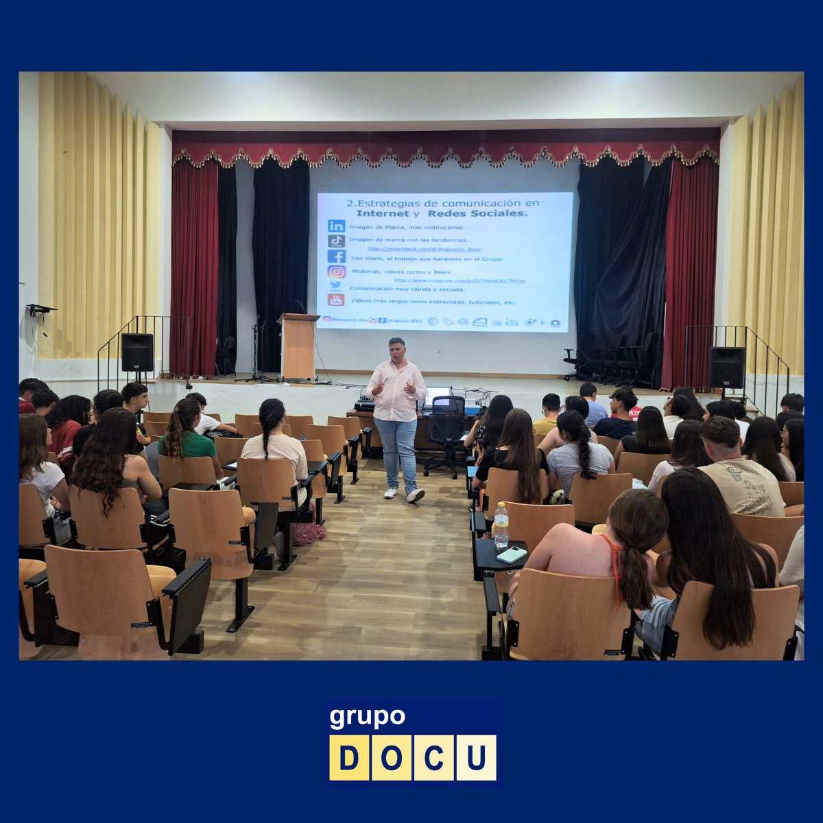 Ayer, Jesús Domínguez, visitó el IES Donoso Cortés, para compartir su experiencia como empresario y emprendedor con los alumnos.

En #GrupoDOCU creemos firmemente en la importancia de fomentar el emprendimiento entre los jóvenes.

#Emprendimiento #Educación #Futuro